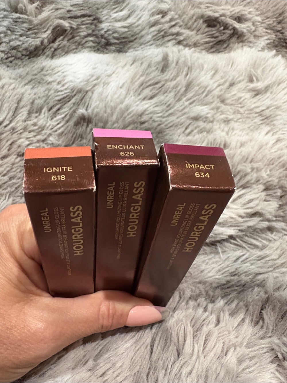 Hourglass Unreal High Shine Volumizing Gloss Trio — Ignite, Enchant, Impact